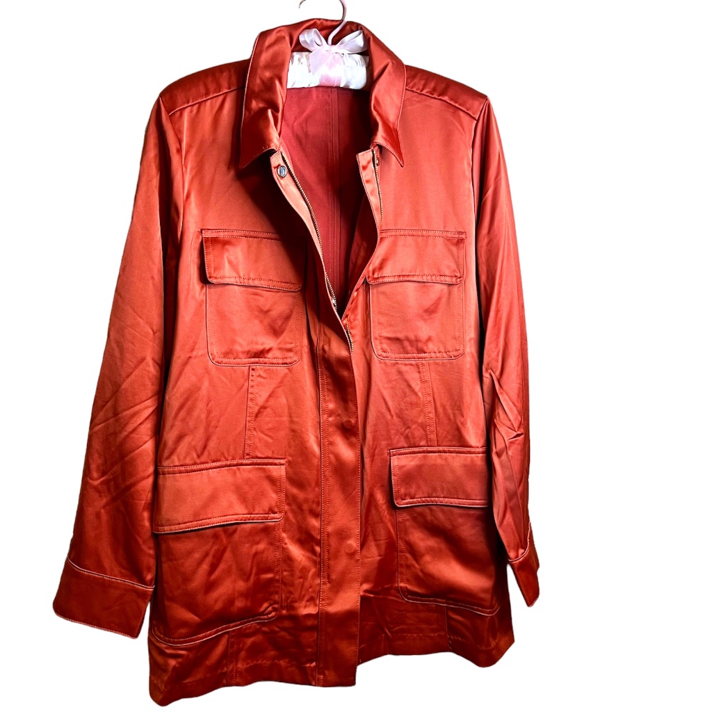 Chico's Satin Utility Jacket Chico's Sz 2 Or Lrg
